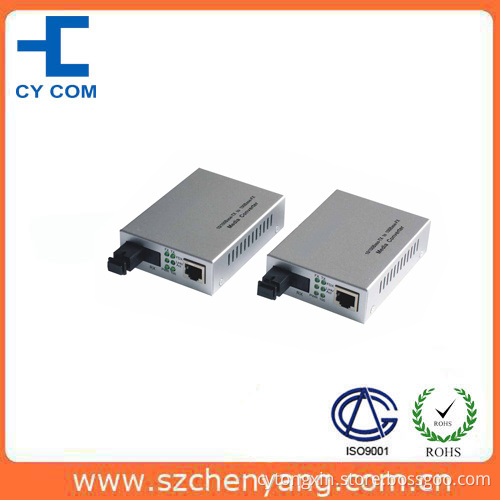 Fiber Optic Media Converter (10/100M WDM 1310&550nm single fiber SM 20Km SC)